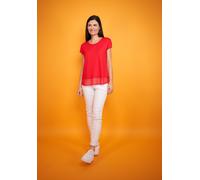 T-Shirt SEIDEL MODEN, Damen, Gr. 52, rot, Jersey, Obermaterial: 95% Viskose, 5% Elasthan, unifarben, normal hüftbedeckend, Rundhals, angeschnitten eingefasste Kante, Shirts T-Shirt, MADE IN GERMANY (6