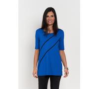 T-Shirt SEIDEL MODEN "Exklusiv bei OTTO", Damen, Gr. 52, blau (royal), Jersey, Obermaterial: 95% Viskose, 5% Elasthan, kontrastfarbene Details, regular fit Po-bedeckend, Rundhals, Shirts T-Shirt, mit 