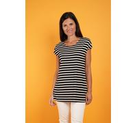 T-Shirt SEIDEL MODEN "Otto exclusiv", Damen, Gr. 34, schwarz (schwarz,99), Jersey, Obermaterial: 95% Viskose, 5% Elasthan, gestreift, regular fit taillenbedeckt, Rundhals, Shirts T-Shirt, MADE IN GERM