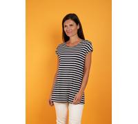 T-Shirt SEIDEL MODEN "Otto exclusiv", Damen, Gr. 46, blau (navy,69), Jersey, Obermaterial: 95% Viskose, 5% Elasthan, gestreift, regular fit taillenbedeckt, Rundhals, Shirts T-Shirt, MADE IN GERMANY (7