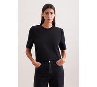 T-Shirt SEIDENSTICKER, Damen, Gr. S, schwarz, 100% Baumwolle, unifarben, regular fit, Rundhals, Shirts T-Shirt, 1/2 Rundhals Uni (43738543-S) schwarz