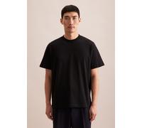 T-Shirt SEIDENSTICKER, Herren, Gr. M, schwarz, 100% Baumwolle, unifarben, regular fit, Rundhals, Shirts, 1/2 Rundhals (83206411-M) schwarz