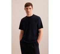 T-Shirt SEIDENSTICKER, Herren, Gr. XL, blau (navy), 100% Baumwolle, unifarben, regular fit, Rundhals, Shirts T-Shirt, 1/2 Rundhals (28350547-XL) navy