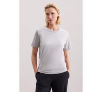 T-Shirt SEIDENSTICKER "Schwarze Rose", Damen, Gr. L, grau, 100% Baumwolle, unifarben, regular fit, Rundhals, Shirts T-Shirt, 1/2 Rundhals Uni (78566502-L) grau
