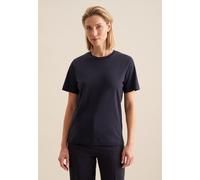 T-Shirt SEIDENSTICKER "Schwarze Rose", Damen, Gr. XL, blau (navy), 100% Baumwolle, unifarben, regular fit, Rundhals, Shirts T-Shirt, 1/2 Rundhals Uni (61971147-XL) navy