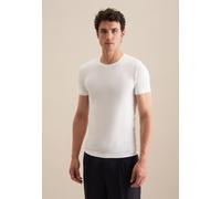 T-Shirt SEIDENSTICKER "Schwarze Rose", Herren, Gr. XL, weiß, 95% Baumwolle, 5% Elasthan, unifarben, regular fit, Rundhals, Shirts T-Shirt, 1/2 Rundhals Uni (19592414-XL) weiß