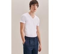 Seidensticker Herren T-Shirt - Regular Fit - Uni - V-Ausschnitt - Kurzarm - Stretch Weiß (Weiß 1) XL