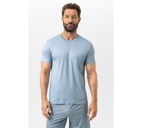 Mey Regular Fit T-Shirt Rundhals blau, Einfarbig
