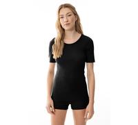 T-Shirt MEY "WOOL LOVE", Damen, Gr. XXL/XXXL, schwarz, Obermaterial: 48% Schurwolle, 48% Polyester, 4% Elasthan, casual, schmal hüftbedeckend, Rundhals, Kurzarm, Shirts, schmale Passform, Kurzarm, Mer