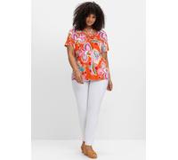 T-Shirt SHEEGO BY JOE BROWNS "Große Größen", Damen, Gr. 40/42, hummer gemustert, Obermaterial: 95% Viskose (LENZING ECOVERO), 5% Elasthan, unifarben, feminin, figurumspielend normal, Rundhals, Kurzarm