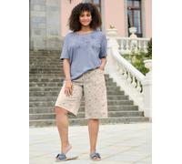 T-Shirt SHEEGO "Halbarmshirt", Damen, Gr. 56/58, bleu, 100% Baumwolle, geblümt, gemustert, unifarben, Rundhals, Shirts T-Shirt (29432326-56) bleu
