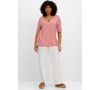 Sheego Shirt mit Alloverdruck und Cut-out vorn 40/42 hummer-gemustert