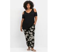 Sheego V-Shirt im Off-Shoulder-Look 48/50 schwarz