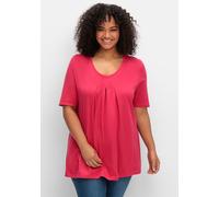 Sheego T-Shirt in A-Linie, mit Kellerfalte am Ausschnitt 52/54 magenta