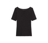 Marc O'Polo Damen T-Shirt aus Bio-Baumwolle mit U-Boot-Ausschnitt, Schwarz (Black), XS