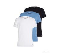 T-Shirt "SHORT SLEEVE CREW NECK 3PK", Damen, Gr. XXXL (58), schwarz w blau descent emb, blau desce, Jersey, Obermaterial: 57% Baumwolle, 38% Polyester, 5% Elasthan, CALVIN KLEIN UNDERWEAR, Basic, norm