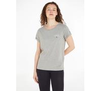 Tommy Hilfiger Damen T-Shirt Kurzarm Rundhalsausschnitt, Grau (Light Grey Heather), M