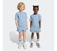T-Shirt & Shorts ADIDAS ORIGINALS "SHORT TEE SET", Jungen, Gr. 128, tactile blau, Obermaterial: 100% Baumwolle, KOB Set-Artikel (44706508-128) tactile blau