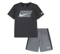 T-Shirt & Shorts NIKE SPORTSWEAR "B NK DROPSET SS TEE SHORT SET", Jungen, Gr. 104 (4), smoke grau, Obermaterial: 100% Polyester, KOB Set-Artikel, für Children, 2-teilig, für sportliche Aktivitäten, Sp
