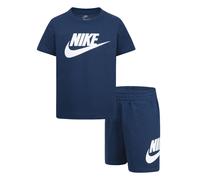 T-Shirt & Shorts NIKE SPORTSWEAR "CLUB TEE & SHORT SET", Mädchen, Gr. 104 (4), blau, Obermaterial: 60% Baumwolle, 40% Polyester, KOB Set-Artikel, für Kinder (12675158-104) blau