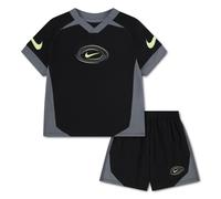 T-Shirt & Shorts NIKE SPORTSWEAR "NKB B NK DF SWOOSH LOVE SHORT", Jungen, Gr. 98, schwarz, Obermaterial: 100% Polyester, KOB Set-Artikel, 2-teiliges Set aus T-Shirt und Shorts, für Kinder geeignet (24