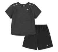 T-Shirt & Shorts NIKE SPORTSWEAR "NKB K NK DF MILER SS TOP SHORT", Jungen, Gr. 122 (7), schwarz, Obermaterial: 100% Polyester, KOB Set-Artikel, für vielseitige Aktivitäten, leichtes Material, pflegele