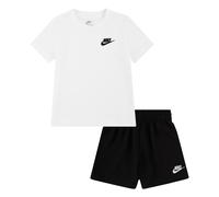 T-Shirt & Shorts NIKE SPORTSWEAR "NKN CLUB LBR KNIT SHORT SET", Mädchen, Gr. 110 (5), schwarz, Sweatware, Obermaterial: 60% Baumwolle, 40% Polyester, KOB Set-Artikel, für Kinder (42538667-110) schwarz