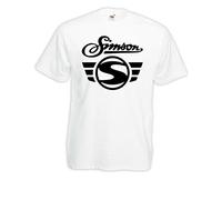 T-Shirt - Simson Logo + Schrift (Weiß, S)