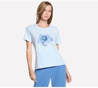 T-Shirt SKECHERS "Women's T- Shirt", Damen, Gr. XXL (50/52), blau (rain blau), Obermaterial: 94% Baumwolle, 6% Elasthan, Shirts T-Shirt, für Erwachsene, sportlicher Stil, für Fitness und Training (541