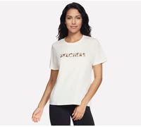 T-Shirt SKECHERS "Women's Tshirt", Damen, Gr. 3XL, egret, Obermaterial: 60% Baumwolle, 40% Polyester, normal, Rundhals, Shirts T-Shirt, für Erwachsene, mit Rundhalsausschnitt, aus Baumwolle und Polyes