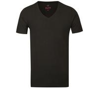 T-Shirt - Slim Fit - V-Ausschnitt - schwarz Pure