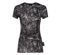 T-Shirt PLEIN SPORT "T-Shirt Slim Fit", Damen, Gr. XS, schwarz (02, schwarz), Obermaterial: 95% Polyester, 5% Elasthan, Shirts (53870814-XS) 02, schwarz