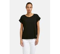 T-Shirt SMITH & SOUL, Damen, Gr. XS, schwarz, Single Jersey, Obermaterial: 46% Baumwolle, 46% Lyocell, 8% Elasthan, unifarben, normal, Rundhals, Umschlagsaum, Shirts T-Shirt, mit Umschlagsaum, Rundhal
