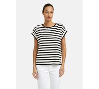 Rundhalsshirt SMITH & SOUL, Damen, Gr. XS, schwarz, Single Jersey, Material: 46% Baumwolle, 46% Lyocell, 8% Elasthan, gestreift, oversize normal, Rundhals, angeschnitten gerader Abschluss, Shirts Rund