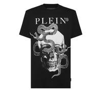 T-Shirt PHILIPP PLEIN "Snake Mit Schmucksteinen", Damen, Gr. XXL, 02, schwarz, Obermaterial: 100% Baumwolle, 100% Glasfaser, Shirts T-Shirt (14730107-XXL) 02, schwarz