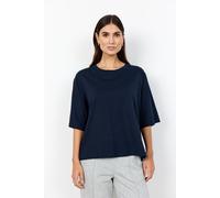 T-Shirt SOYACONCEPT "SC-DERBY 165", Damen, Gr. M, navy, Single Jersey, Obermaterial: 100% Baumwolle, unifarben, bequem hüftlang, Rundhals, weit, Shirts T-Shirt (79139409-M) navy