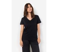 T-Shirt SOYACONCEPT "SC-DERBY 2", Damen, Gr. XXL, schwarz, Single Jersey, Obermaterial: 100% Baumwolle, unifarben, regular fit normal, V-Ausschnitt, Shirts T-Shirt (37072160-XXL)