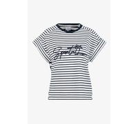 T-Shirt SPORTALM KITZBÜHEL, Damen, Gr. 36, egret (03), Single Jersey, Obermaterial: 95% Baumwolle, 5% Elasthan, gestreift, regular fit taillenbedeckt, Rundhals, Raglanärmel abgesteppte Kante, Shirts T