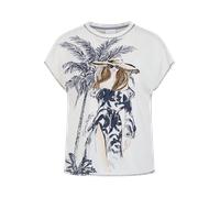 T-Shirt SPORTALM KITZBÜHEL, Damen, Gr. 44, egret (03), Single Jersey, Obermaterial: 100% Baumwolle, unifarben, regular fit taillenbedeckt, Rundhals, angeschnitten abgesteppte Kante, Shirts T-Shirt, Re