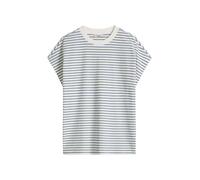 T-Shirt MARC O'POLO DENIM "aus Baumwoll-Single-Jersey", Damen, Gr. L, medium blau, Obermaterial: 100% Baumwolle, gestreift, Basic, relaxed fit, Rundhals, normaler Saum, Shirts T-Shirt (97702040-L) med