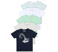 T-Shirt STACCATO "Bagger", Jungen, Gr. 80/86, blau (marine), Oberstoff: 100% Baumwolle., Rundhals, Shirts T-Shirt, 5-er Set (99785935-80) marine