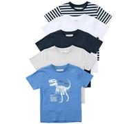 T-Shirt STACCATO "Dino", Jungen, Gr. 92/98, blau, Oberstoff: 100% Baumwolle., Rundhals, Shirts T-Shirt, 5-er Set (68824003-92) blau