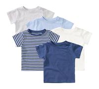 T-Shirt STACCATO, Mädchen, Gr. 62/68, bunt, Oberstoff: 100% Baumwolle., gestreift, unifarben, Basic, normal, Rundhals, Shirts T-Shirt, 5er-Pack (44248910-62) bunt