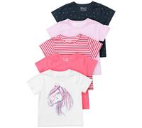 T-Shirt STACCATO "Pferd", Mädchen, Gr. 92/98, weiß, Oberstoff: 100% Baumwolle., Rundhals, Shirts T-Shirt, 5-er Set (98407819-92) weiß