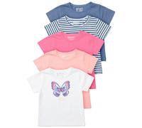 T-Shirt STACCATO "Schmetterling", Mädchen, Gr. 92/98, weiß, Oberstoff: 100% Baumwolle., Rundhals, Shirts T-Shirt, 5-er Set (45409549-92) weiß