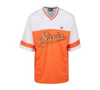 T-Shirt STARTER BLACK LABEL "Starter Black Label Starter V-Neck Mesh Tee", Damen, Gr. M, mandarin, 100% Polyester, bedruckt, normal, V-Ausschnitt, Shirts T-Shirt (23518857-M) mandarin