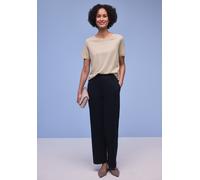 Street One Frauen Kurzarm Longshirt mit Rundhals in Beige, Gr: 34