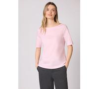 T-Shirt STREET ONE, Damen, Gr. 34, espresso braun, minimal rose, Web, 100% Baumwolle, unifarben, normal normal, U-Boot-Ausschnitt, abgesteppt, Shirts T-Shirt, mit U-Boot-Ausschnitt (78131836-34) espre