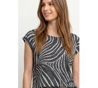 Street One Frauen Dropped Shoulder Shirt im Ausbrenner-Look in Schwarz, Gr: 34