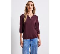 Street One Frauen Split Neck Jersey Shirt in Rot, Gr: 34